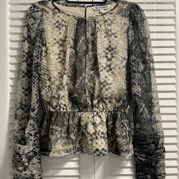 Walter Baker Women's Black and Cream Blouse - Picture 1 of 3